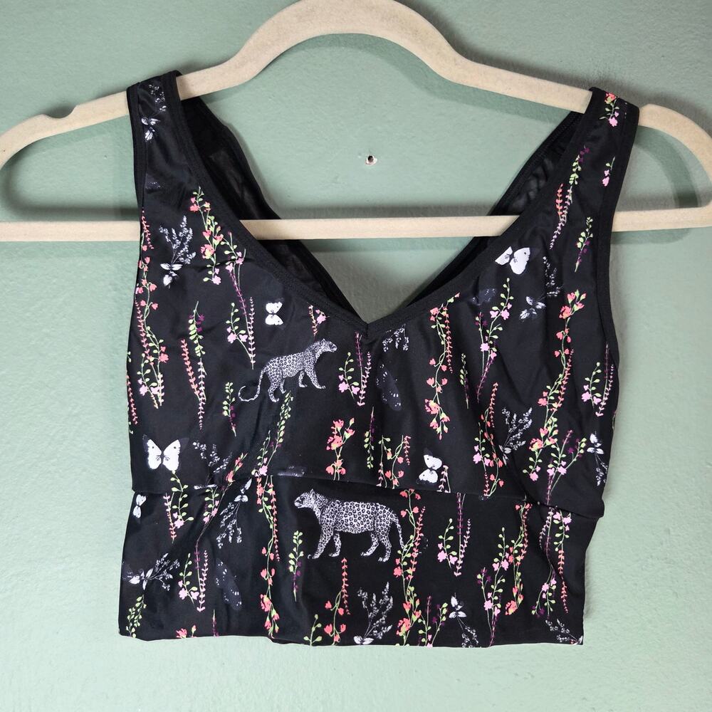 Victoria’s Secret Sports Bra Womens Floral Butterfly Cheetah Print Black Small